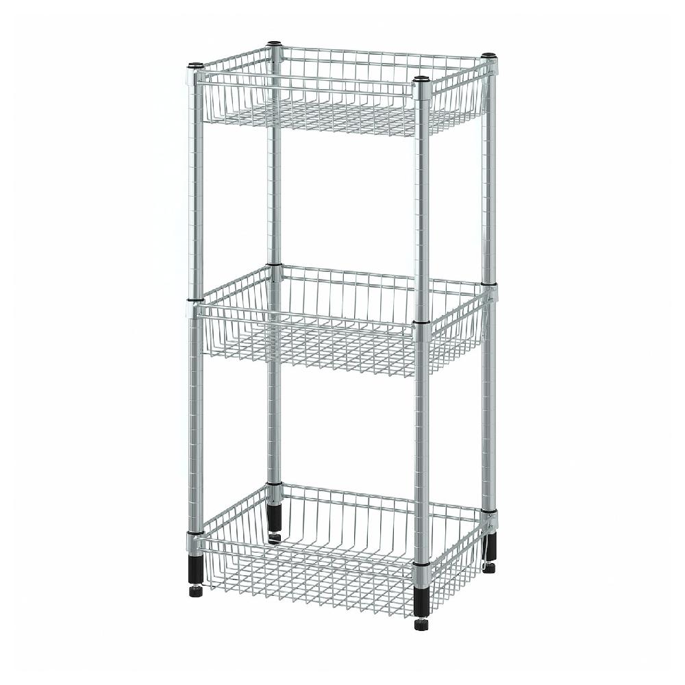 IKEA OMAR Scaffale con 3 cestelli galvanizzato 46x36x94 cm