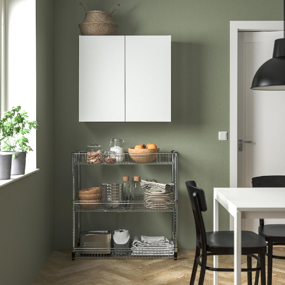 IKEA OMAR Scaffale Con 3 Cestelli Galvanizzato 92x36x94 Cm