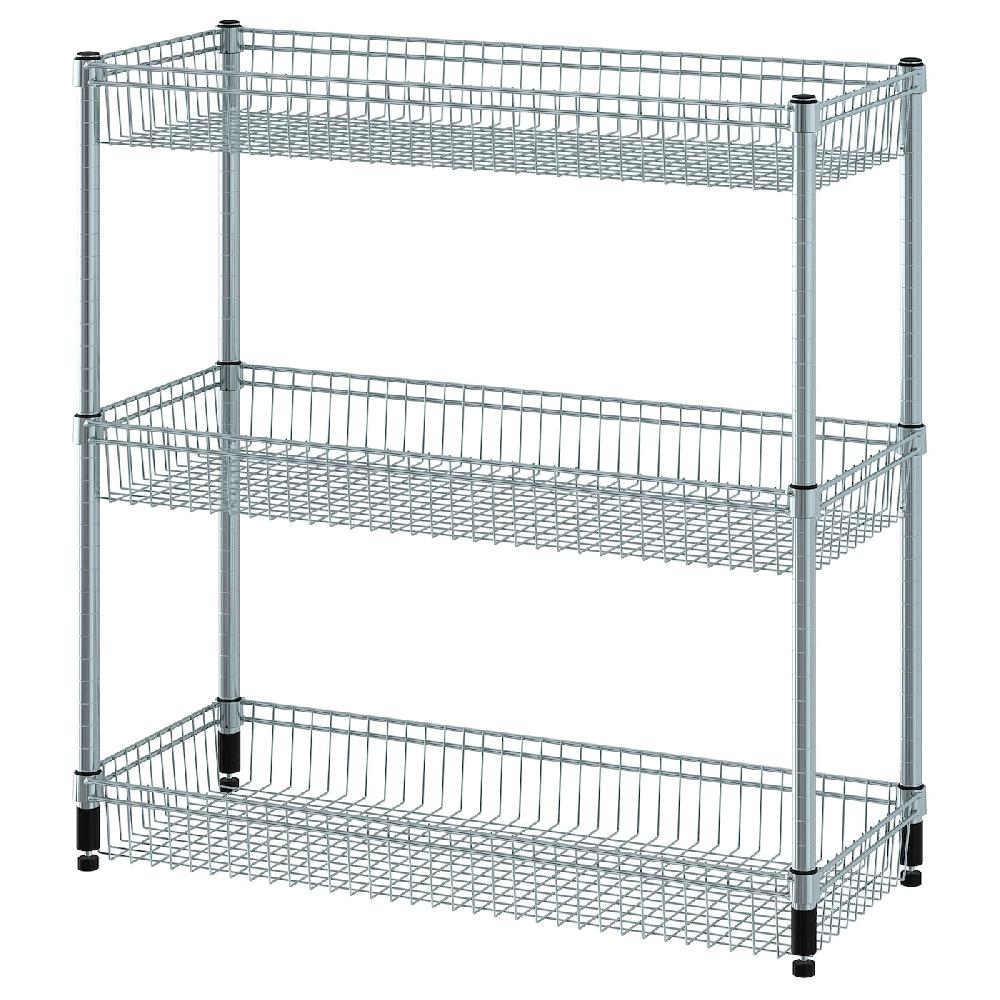IKEA OMAR Scaffale con 3 cestelli galvanizzato 92x36x94 cm