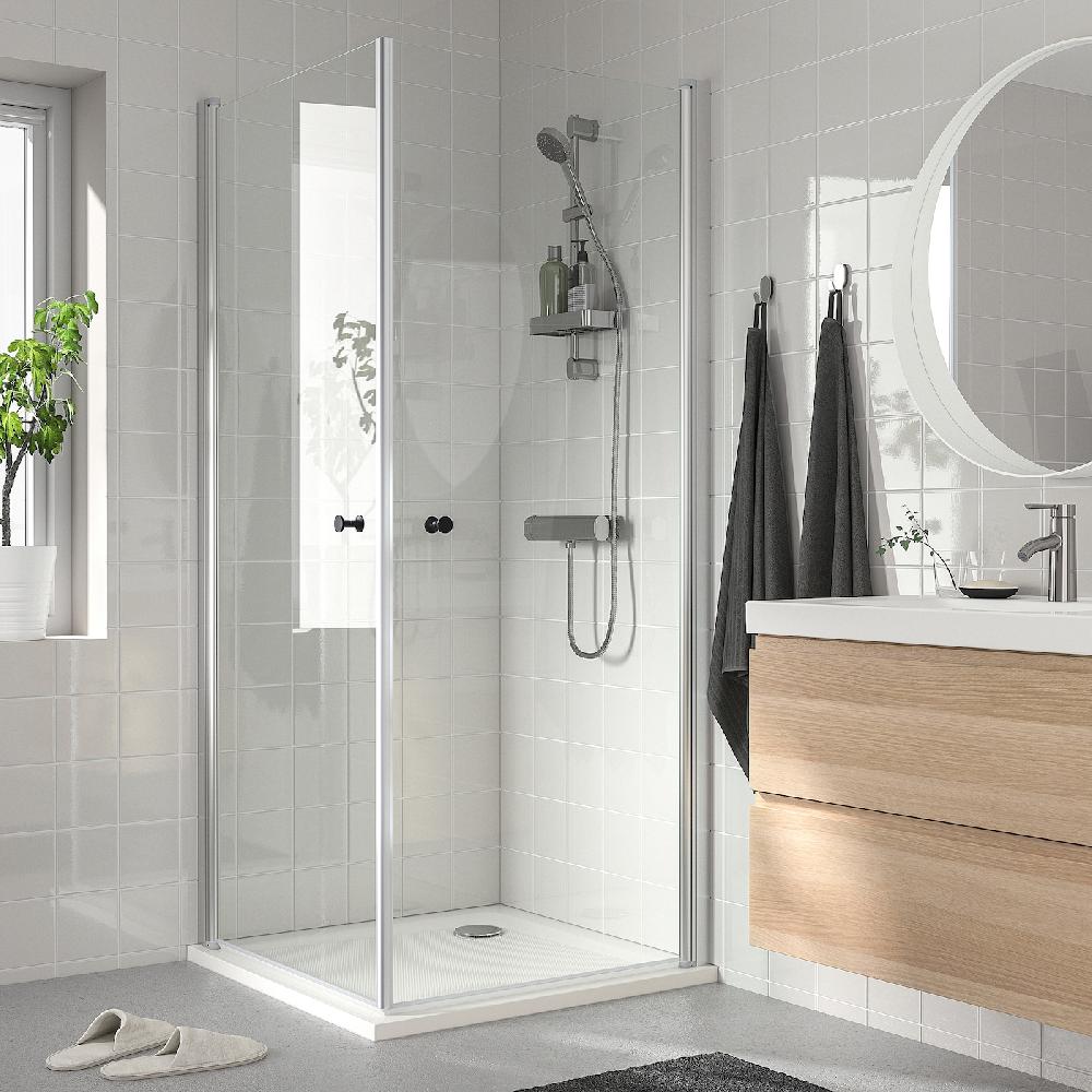 IKEA OPPEJEN / FOTINGEN Box Doccia Con 2 Porte/piatto 90x90x205 Cm