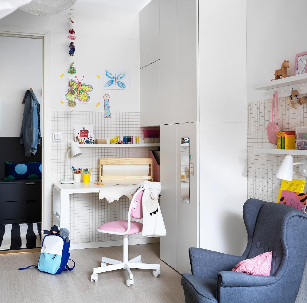 IKEA ÖRFJÄLL Sedia Da Scrivania Per Bambini Bianco/Vissle Rosa