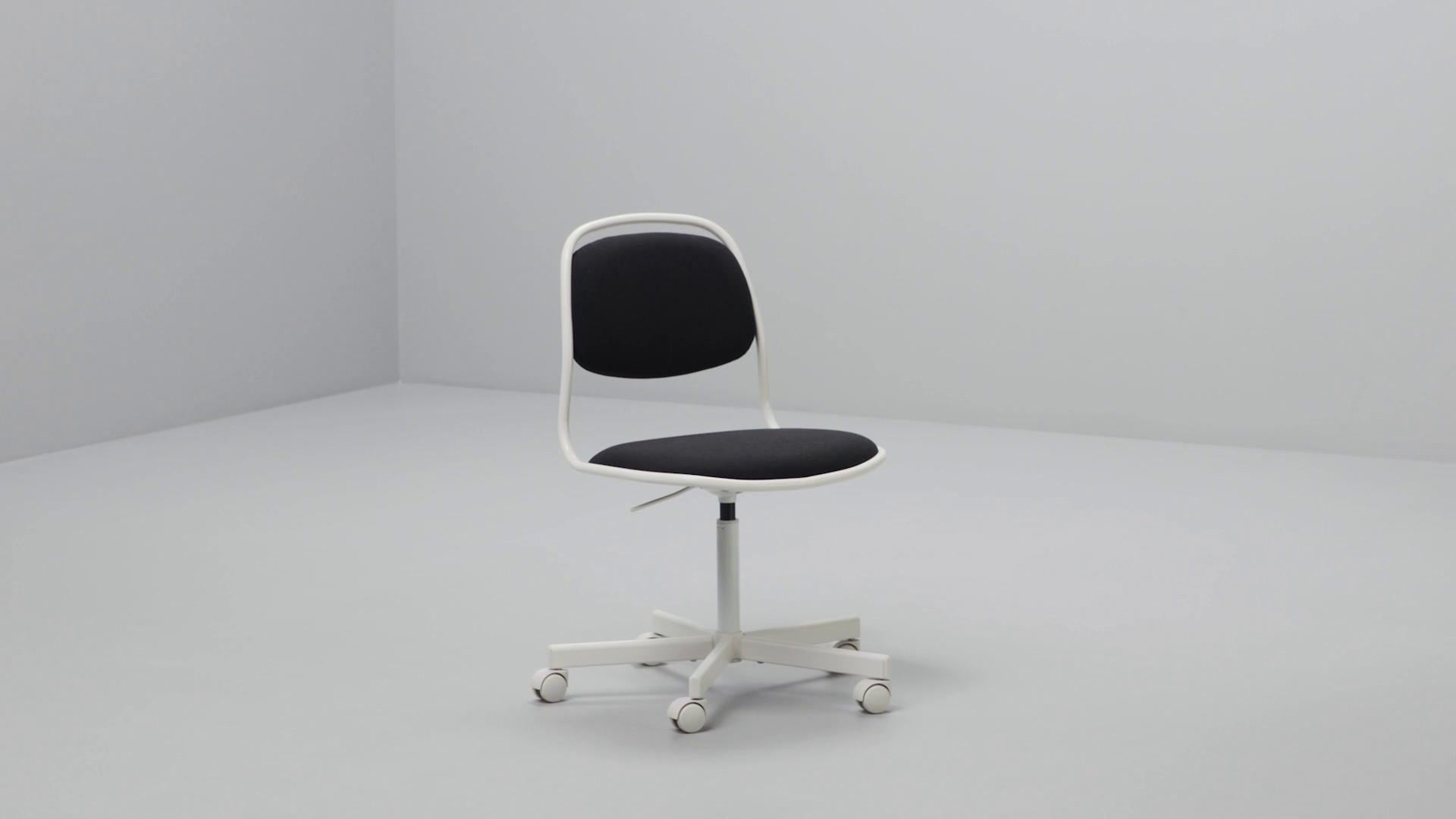 IKEA ÖRFJÄLL Sedia Girevole Bianco/Vissle Grigio Chiaro