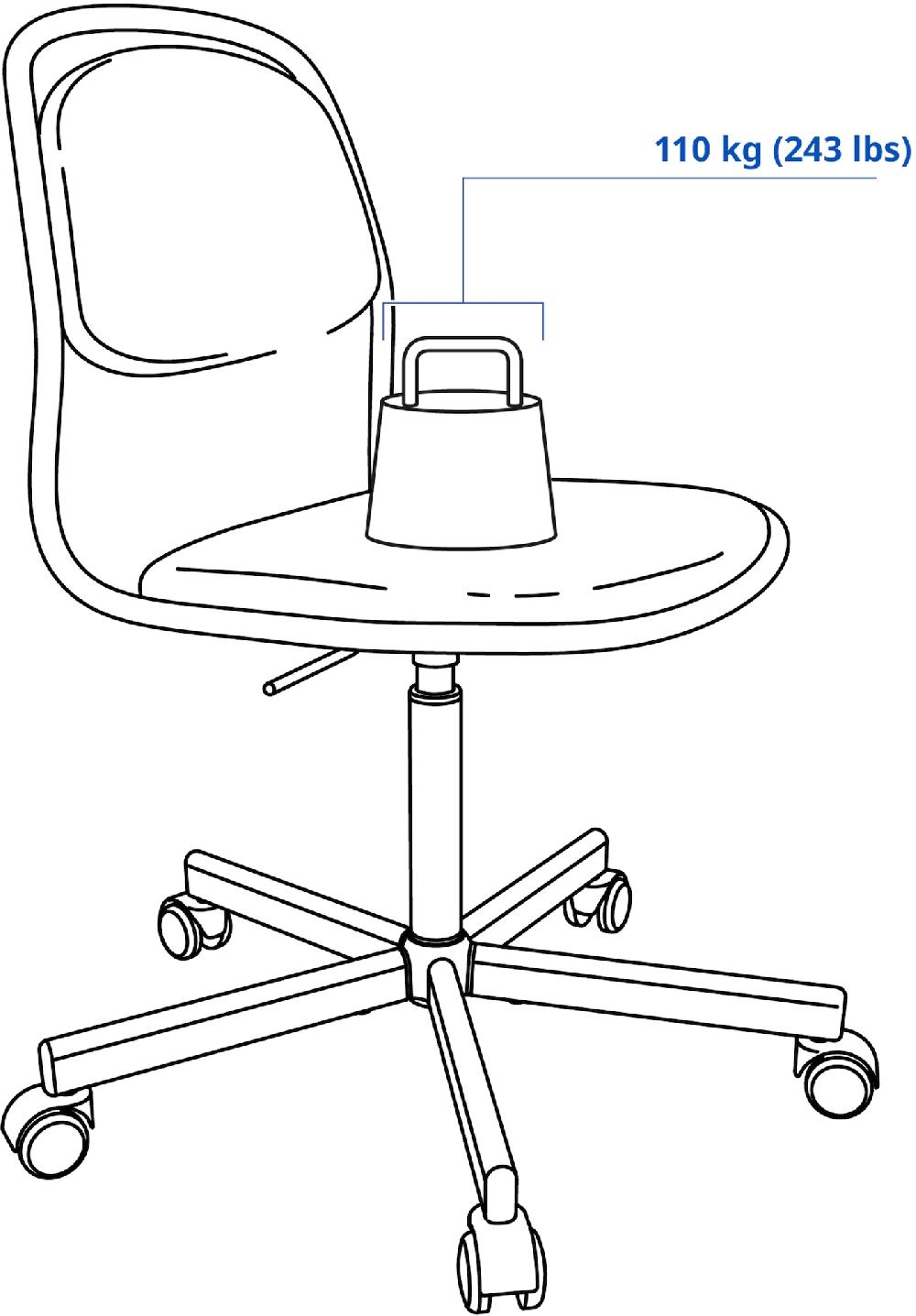IKEA ÖRFJÄLL Sedia Girevole Bianco/Vissle Grigio Chiaro