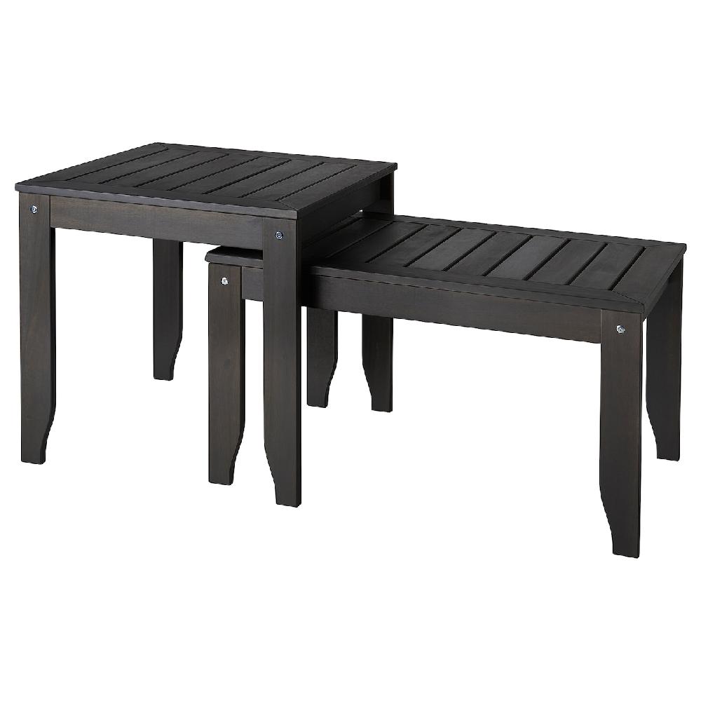 IKEA ÖRSKÄR Set Di 2 Tavolini Da Interno/esterno Grigio Scuro