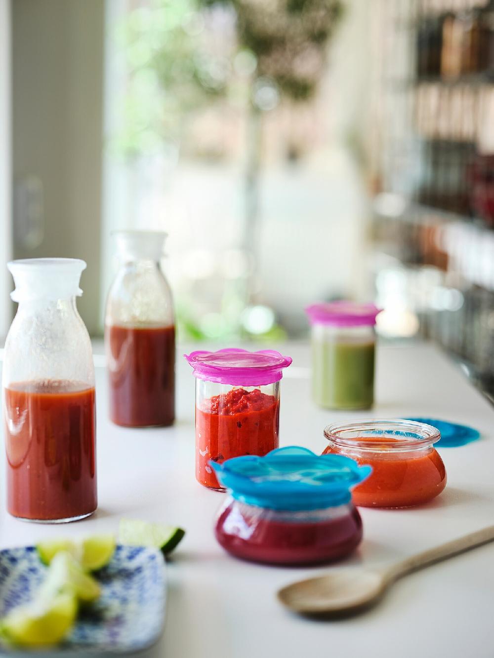 IKEA ÖVERMÄTT Set Di 3 Coperture Per Alimenti Silicone Multicolore