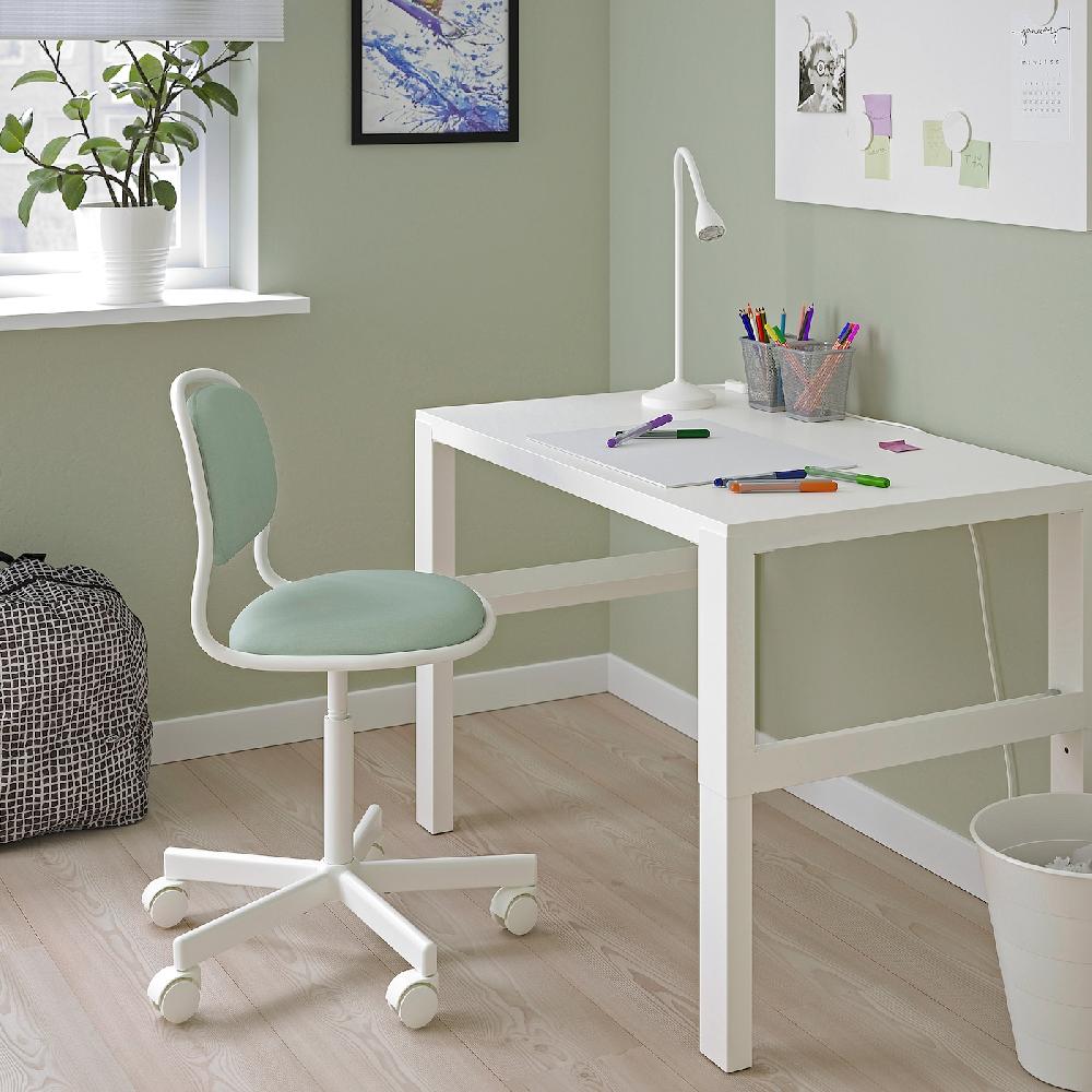 IKEA PÅHL/ÖRFJÄLL Scrivania E Sedia Bianco/verde Chiaro