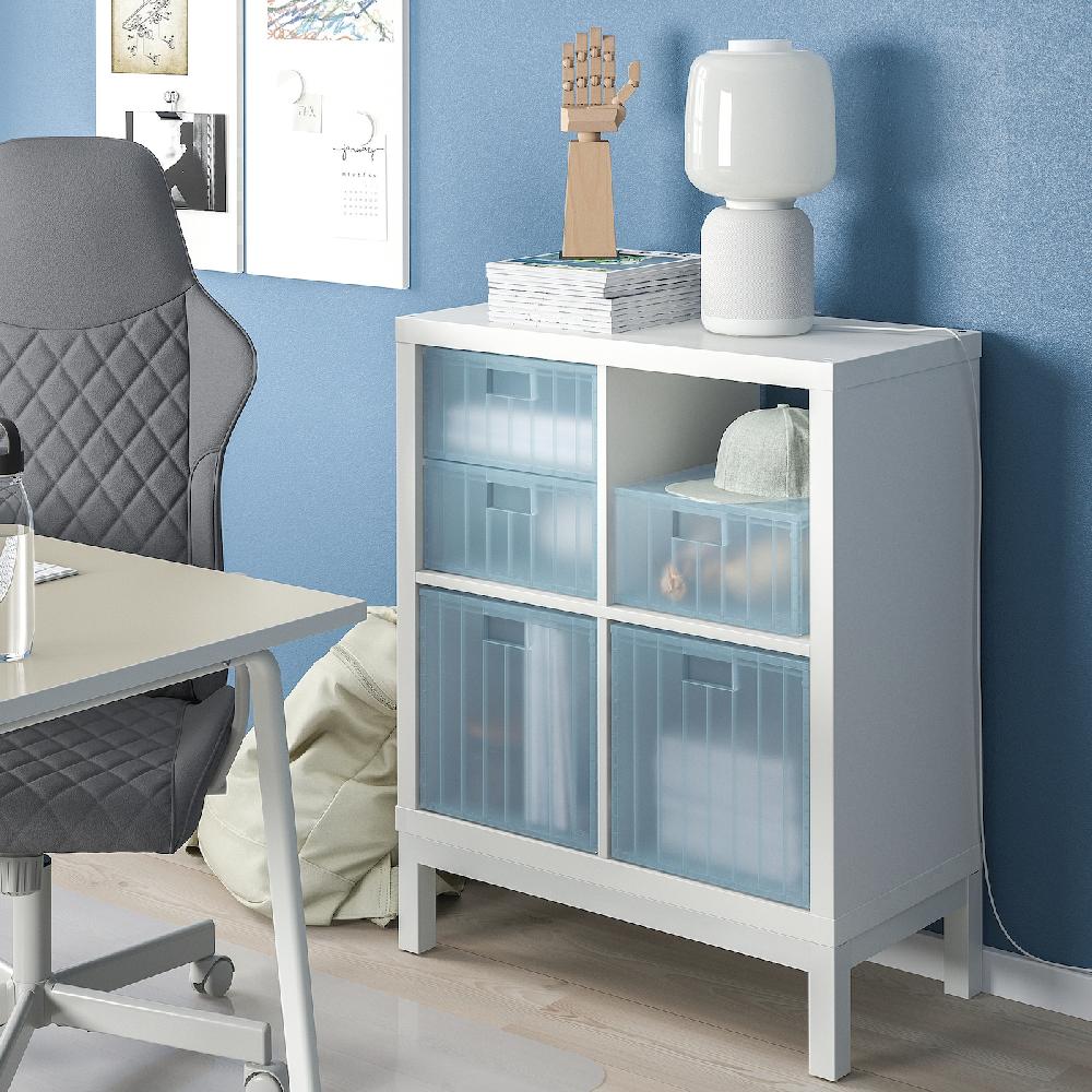 IKEA PANSARTAX Contenitore Con Coperchio Trasparente Grigio-blu 33x33x33 Cm