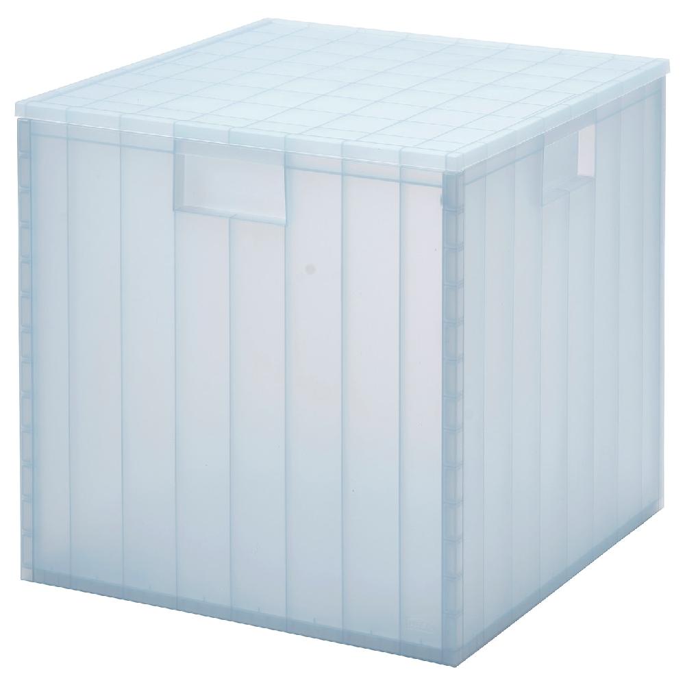 IKEA PANSARTAX Contenitore con coperchio trasparente grigio-blu 33x33x33 cm