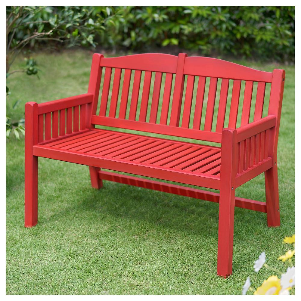 IKEA PÄRONHOLMEN Panca Con Schienale Da Giardino Rosso