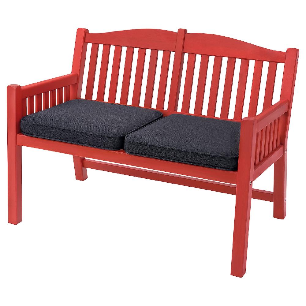 IKEA PÄRONHOLMEN Panca con schienale da giardino rosso/Järpön/Duvholmen antracite