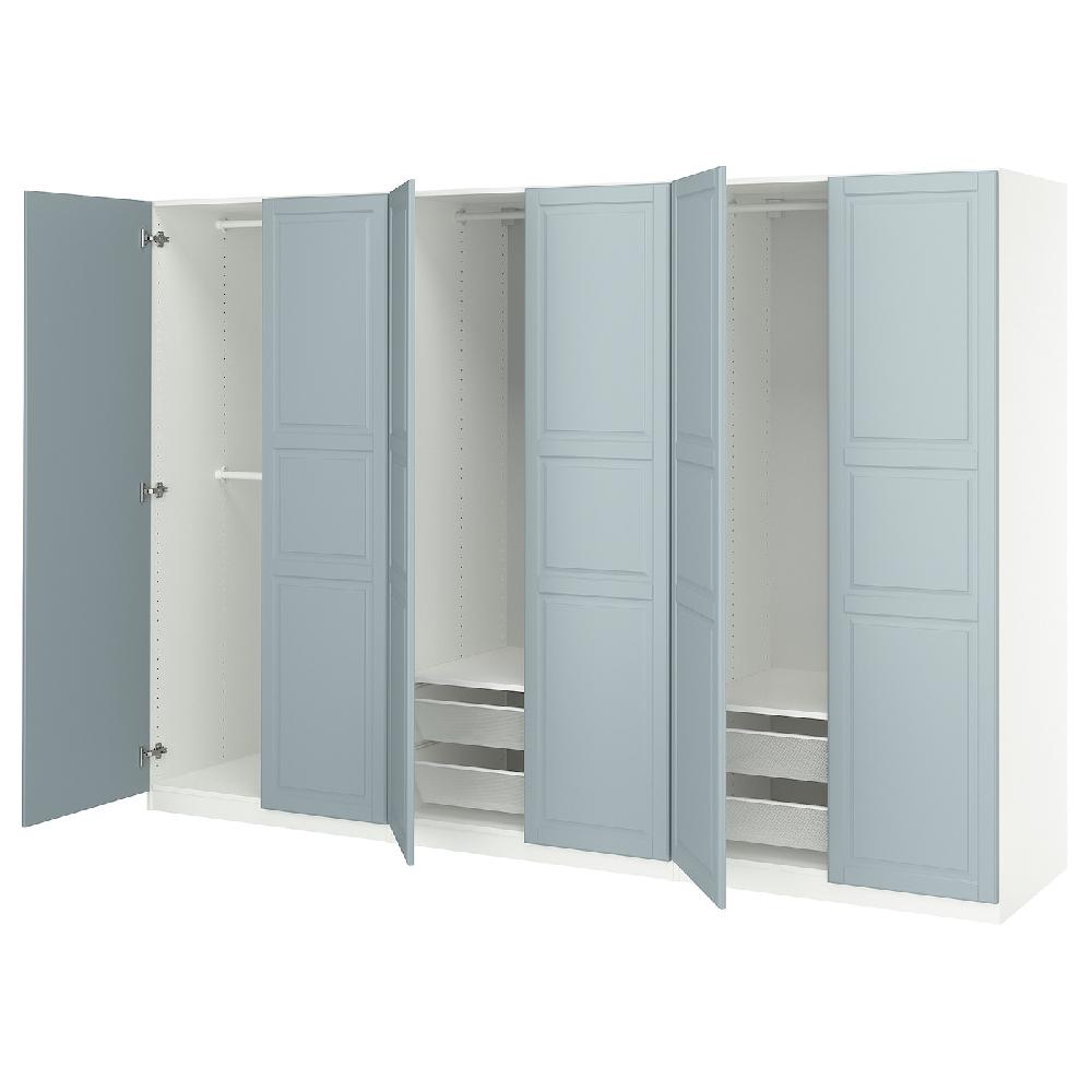 IKEA PAX / FJÄREHALS Combinazione di guardaroba bianco/grigio-azzurro 300x60x201 cm