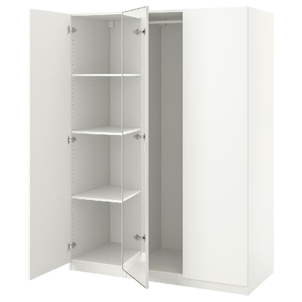 IKEA PAX / FORSAND/ÅHEIM Combinazione di guardaroba bianco/vetro a specchio 150x60x201 cm