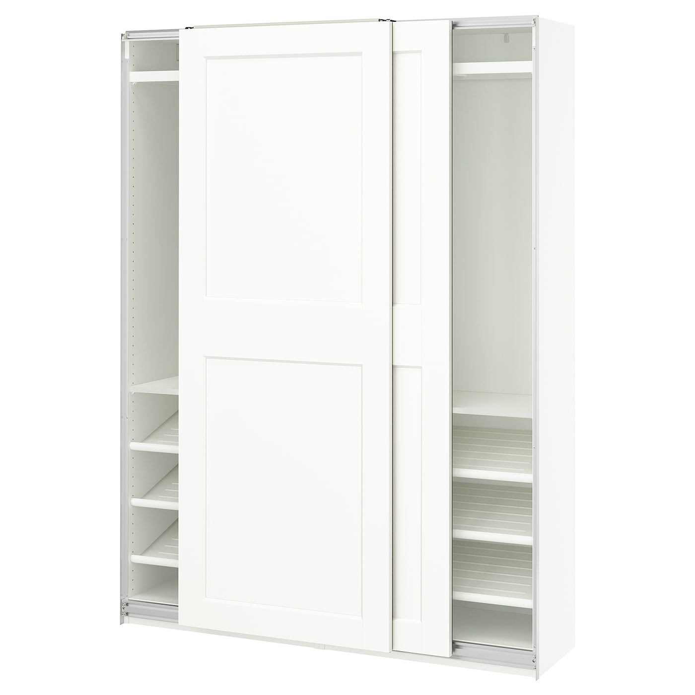 IKEA PAX / GRIMO Guardaroba con ante scorrevoli bianco/bianco 150x43x201 cm