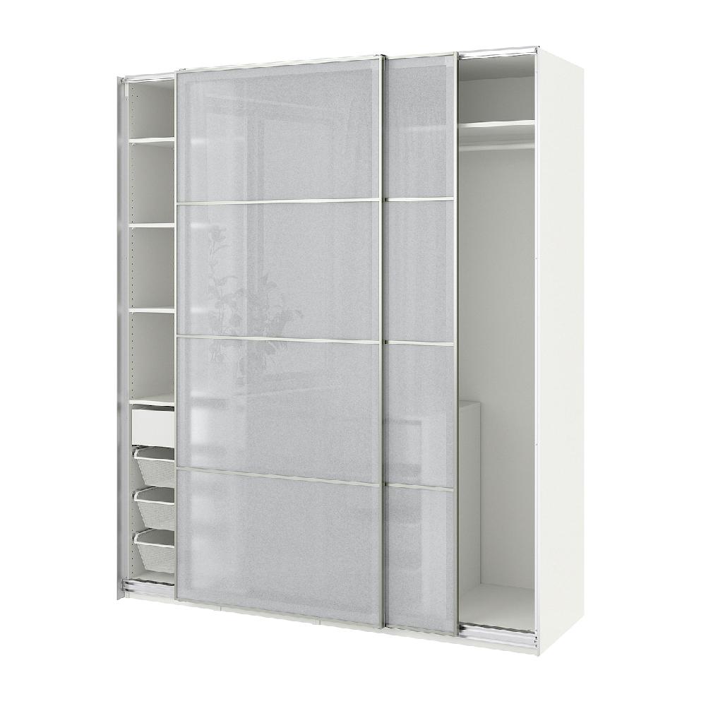 IKEA PAX / SVARTISDAL Guardaroba con ante scorrevoli bianco/bianco effetto carta 200x66x236 cm