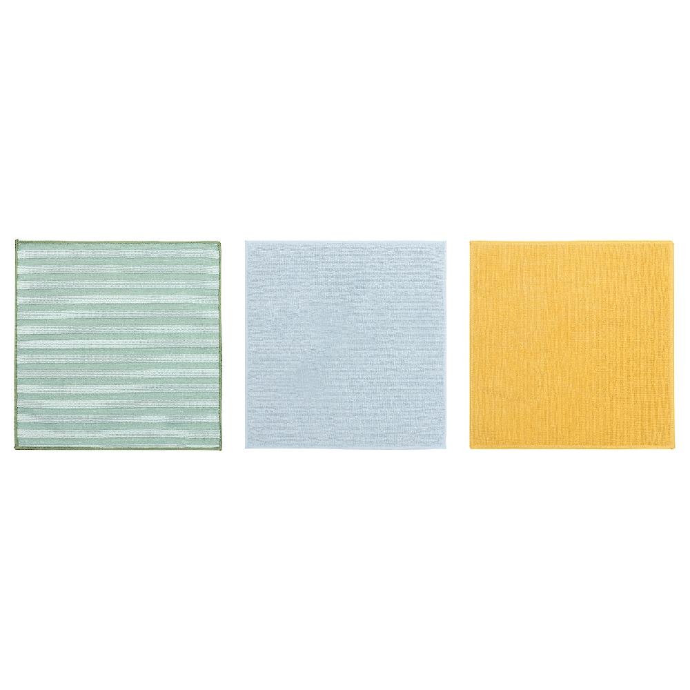 IKEA PEPPRIG Panno in microfibra verde blu/giallo 28x28 cm
