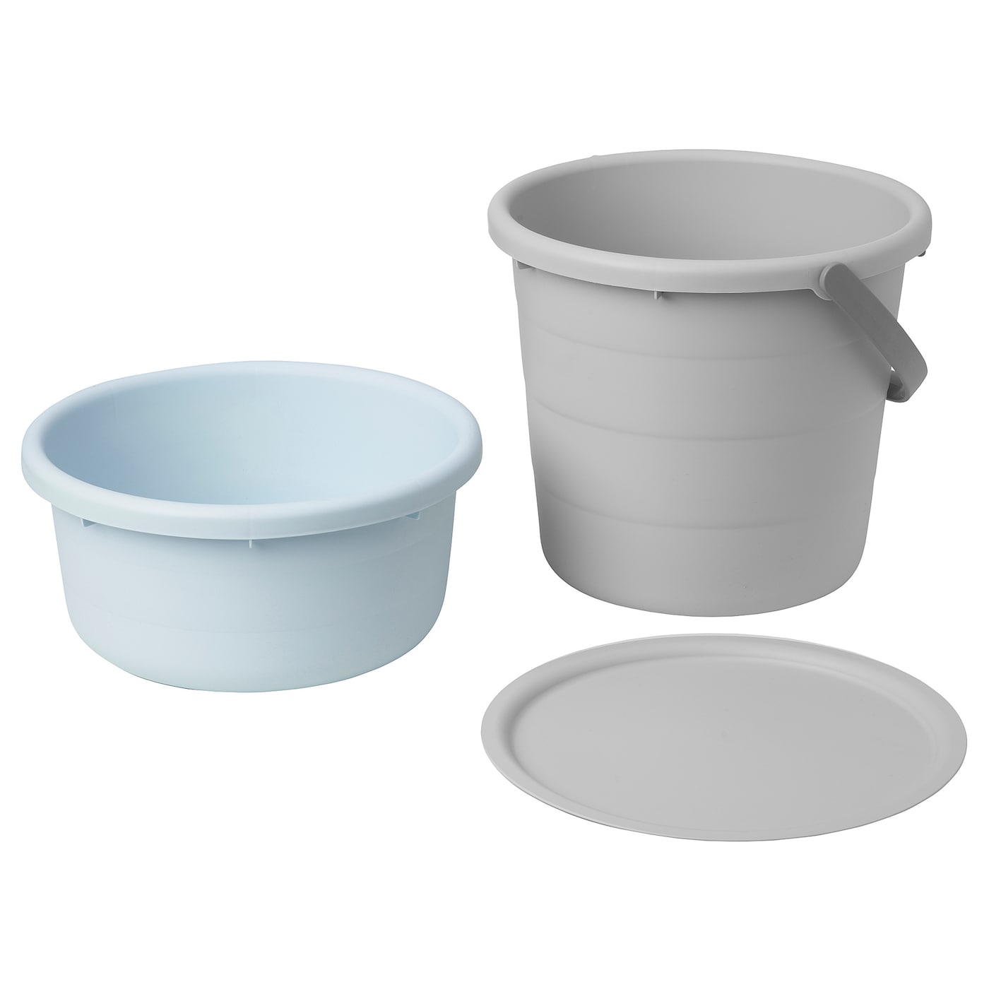 IKEA PEPPRIG Secchio Con Coperchio 3 Pezzi Grigio/blu