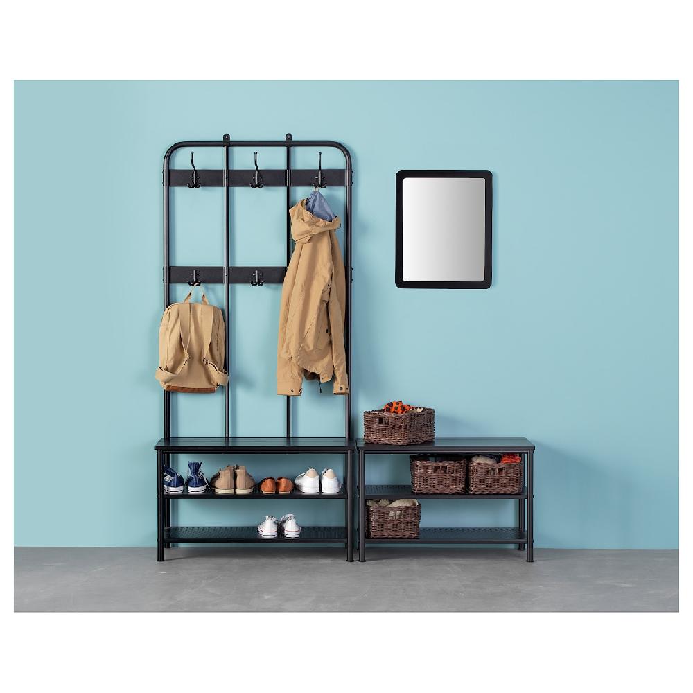 IKEA PINNIG Panca Con Vano Per Scarpe Nero 79x35x52 Cm