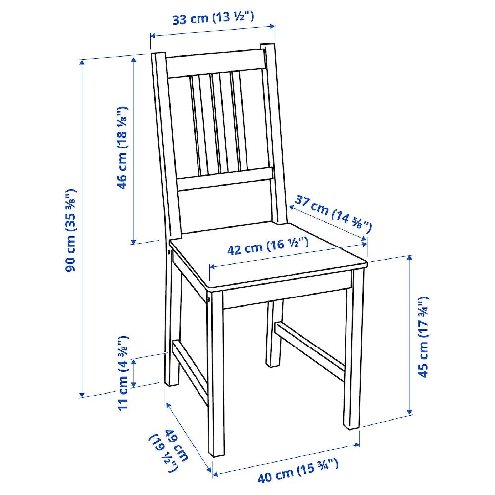 IKEA PINNTORP / STEFAN Tavolo E 4 Sedie Mordente Marrone Chiaro Mordente Bianco/bianco 125 Cm