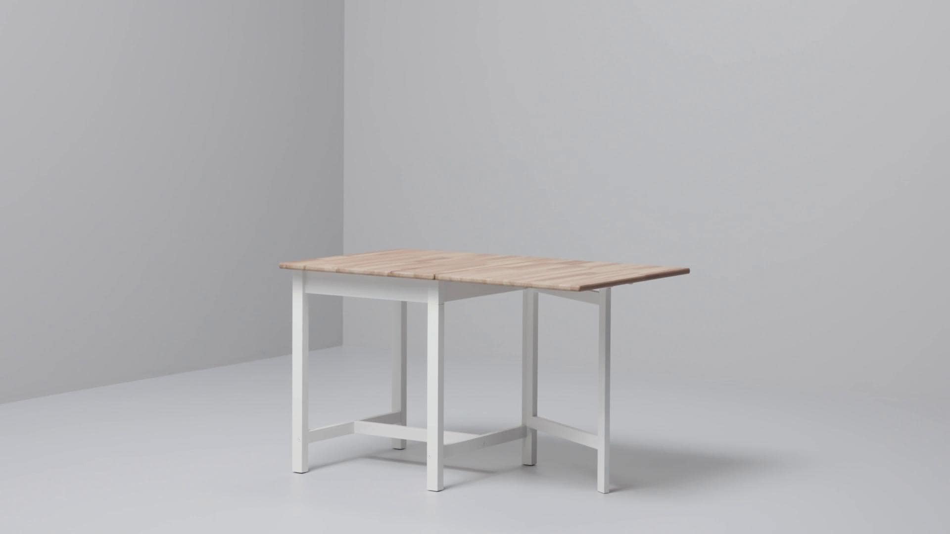 IKEA PINNTORP Tavolo A Ribalta Mordente Marrone Chiaro/mordente Bianco 67/124x75 Cm