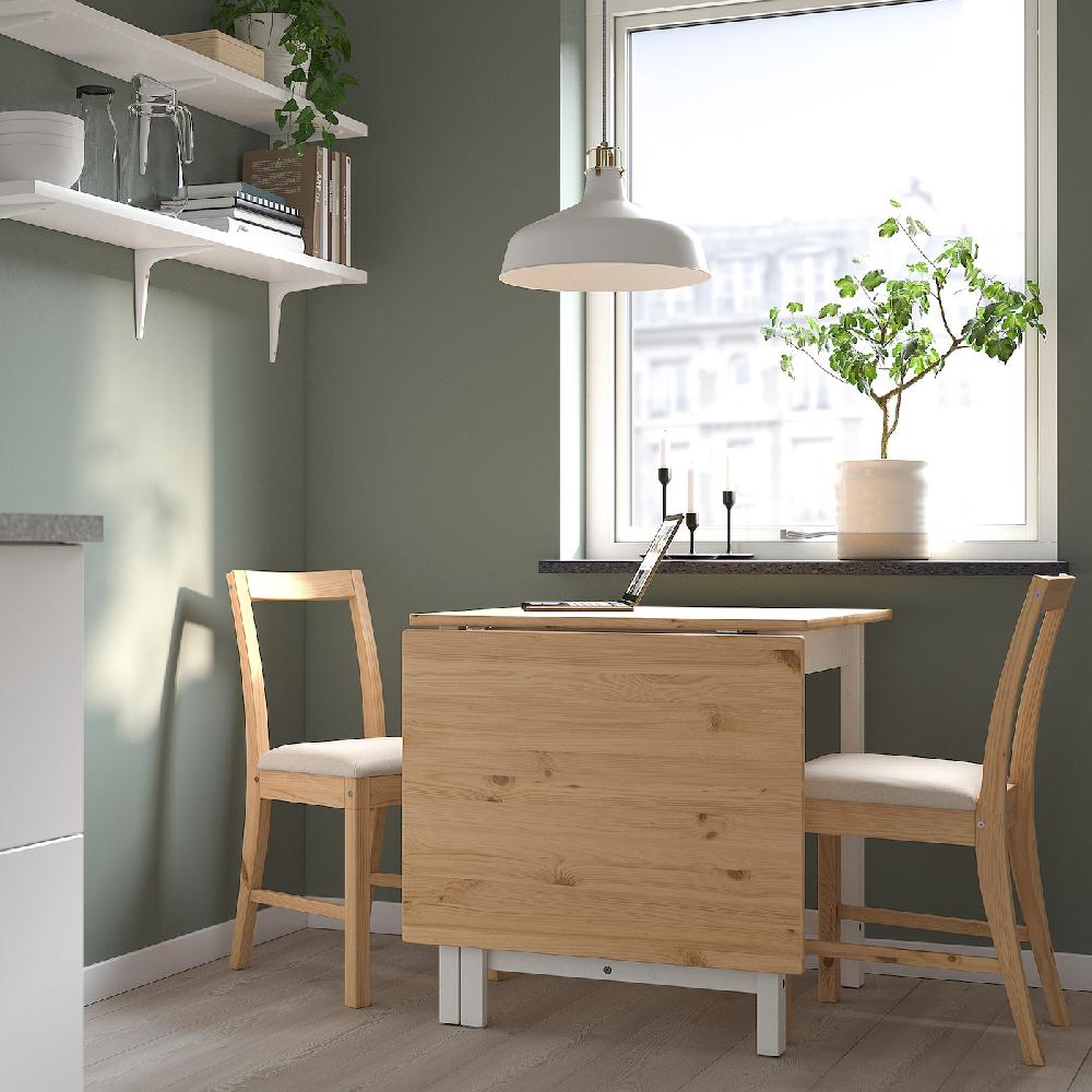 IKEA PINNTORP Tavolo A Ribalta Mordente Marrone Chiaro/mordente Bianco 67/124x75 Cm
