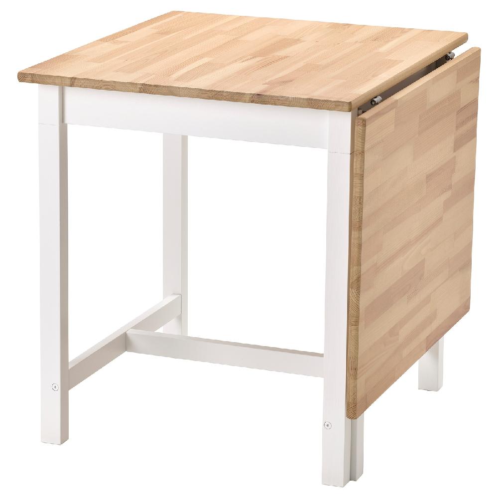 IKEA PINNTORP Tavolo a ribalta mordente marrone chiaro/mordente bianco 67/124x75 cm
