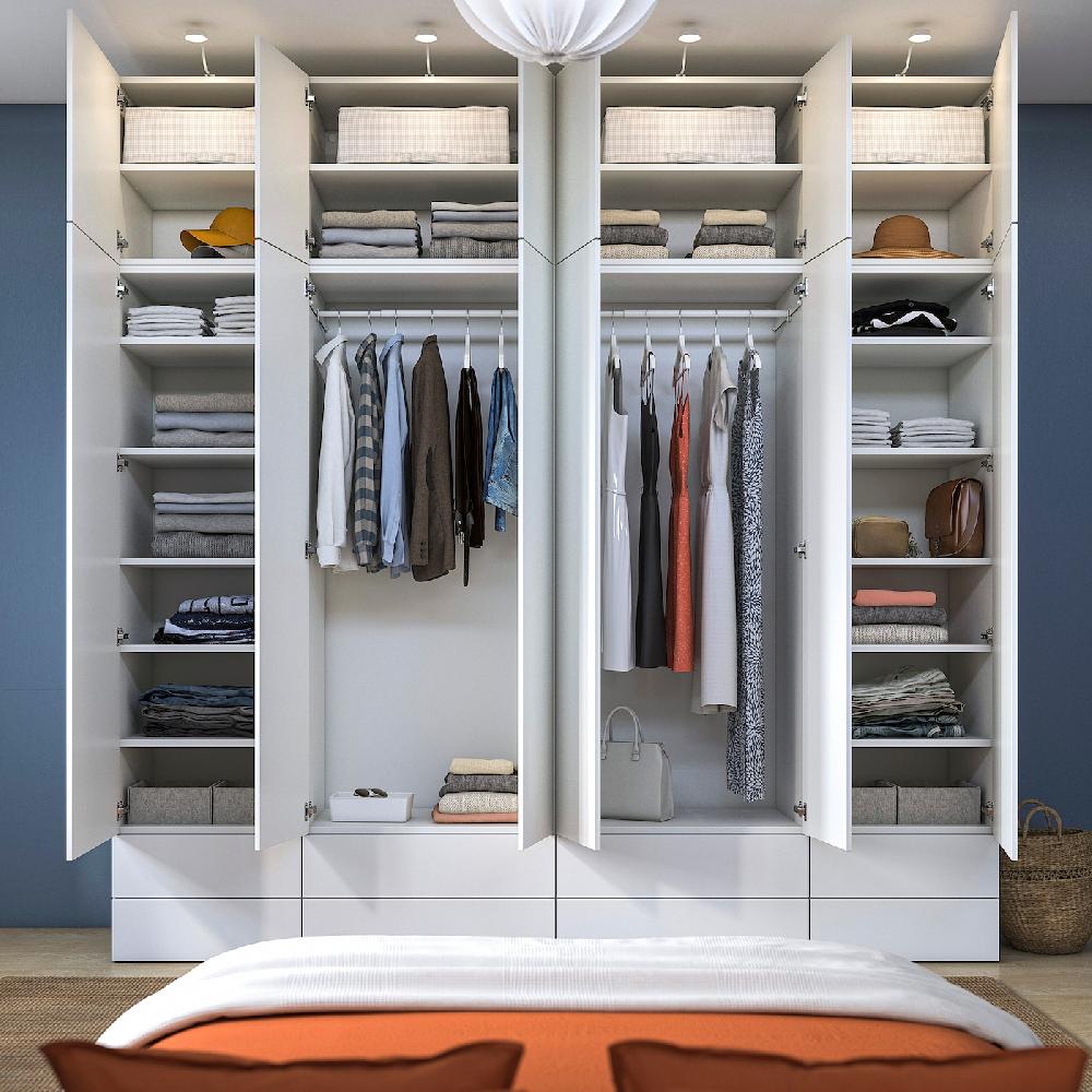 IKEA PLATSA Combinazione Di Guardaroba Bianco/FONNES Bianco 280x57x281 Cm