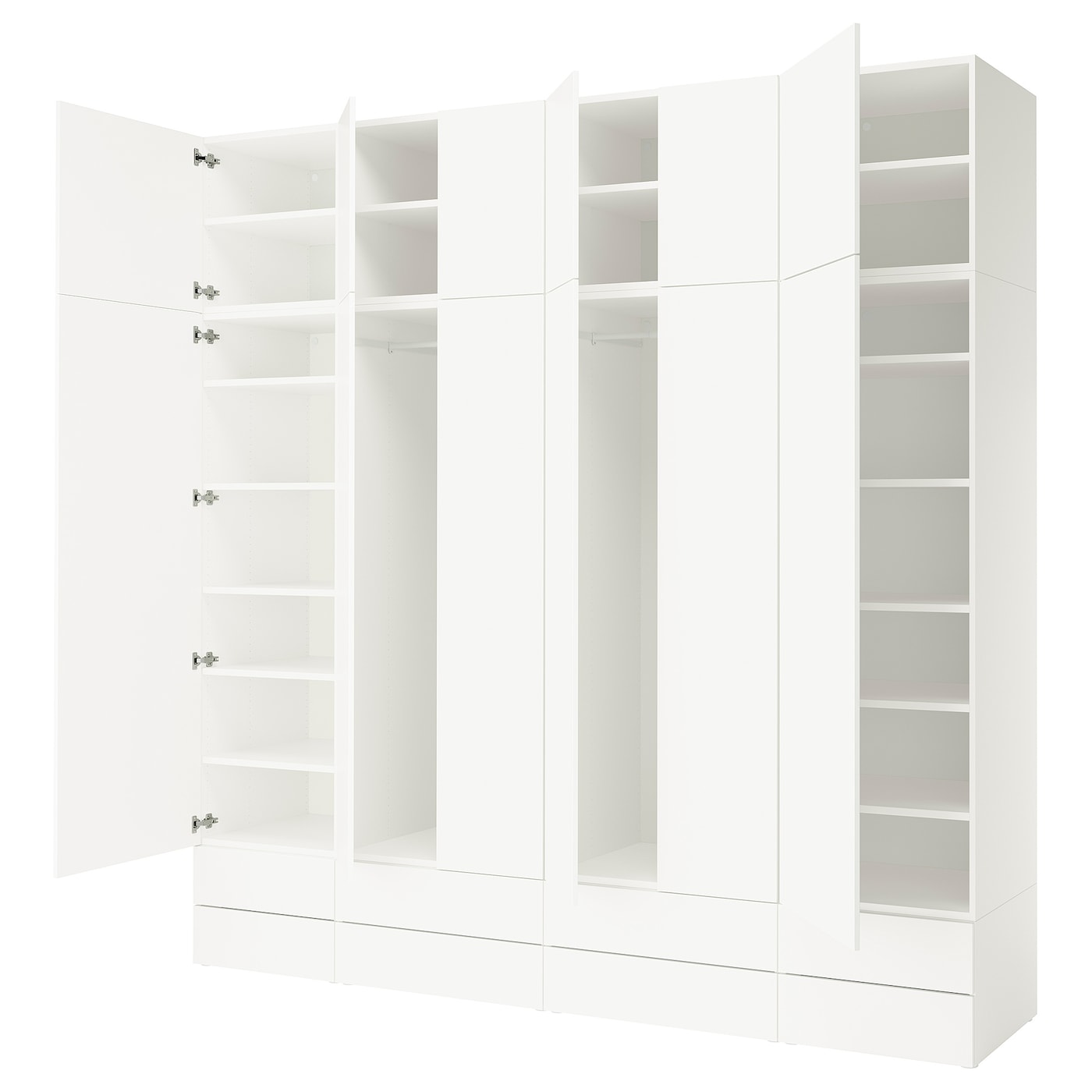 IKEA PLATSA Combinazione di guardaroba bianco/FONNES bianco 280x57x281 cm