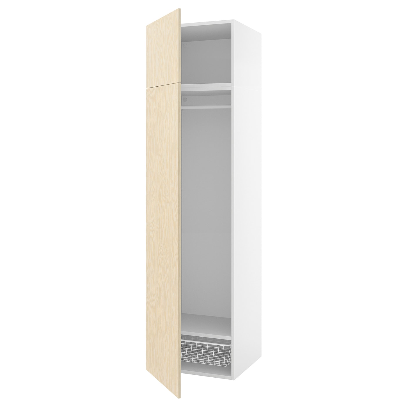 IKEA PLATSA Guardaroba con 2 ante bianco/Kalbåden effetto pino 60x57x221 cm