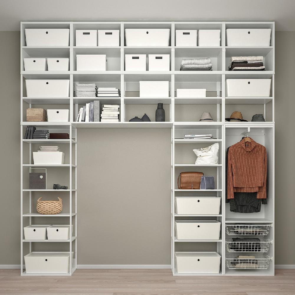 IKEA PLATSA Guardaroba Con 6 Ante Bianco STRAUMEN Specchio/FONNES Bianco 300x42x301 Cm