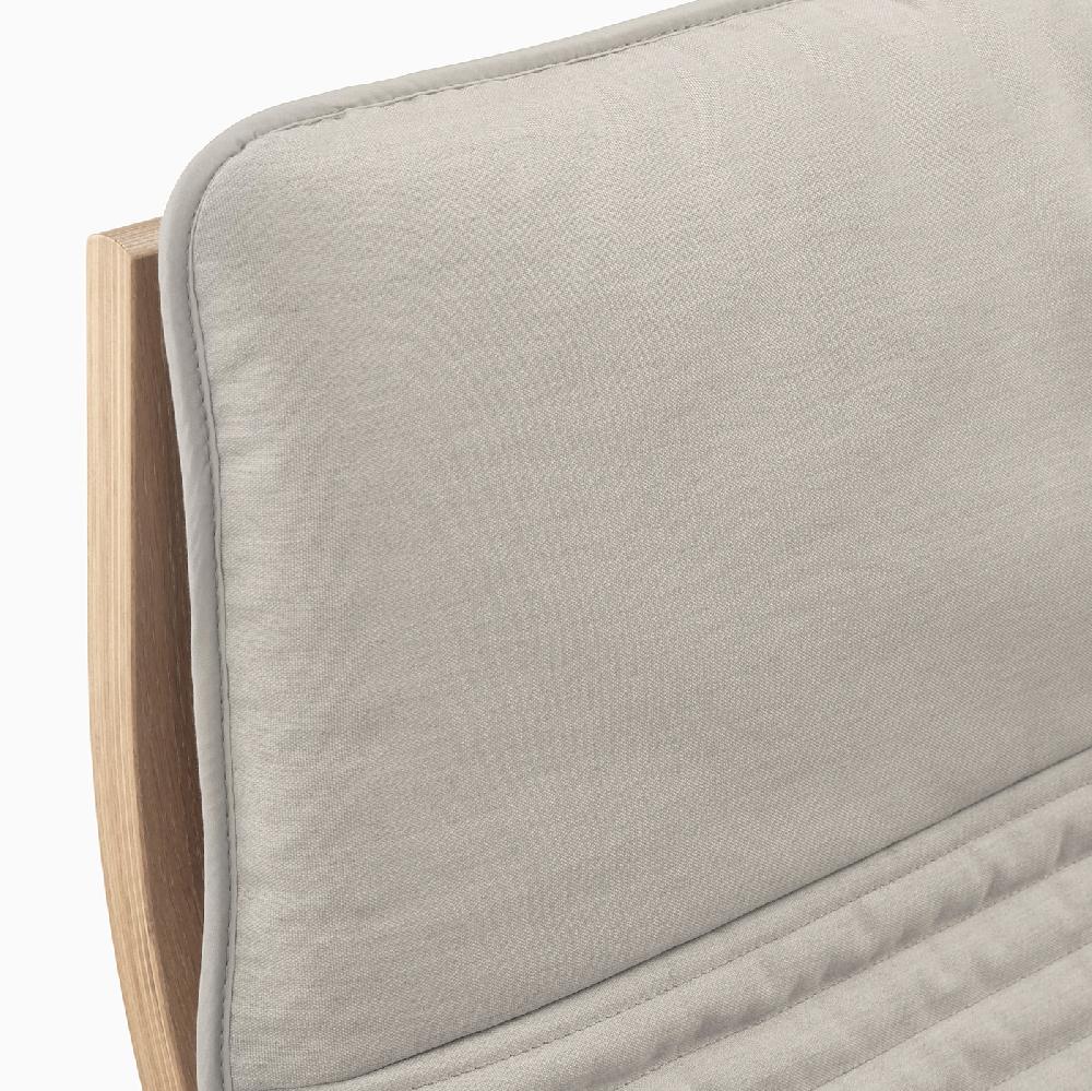 IKEA POÄNG Poltrona Impiallacciato Rovere Mord Bianco/Knisa Beige Chiaro