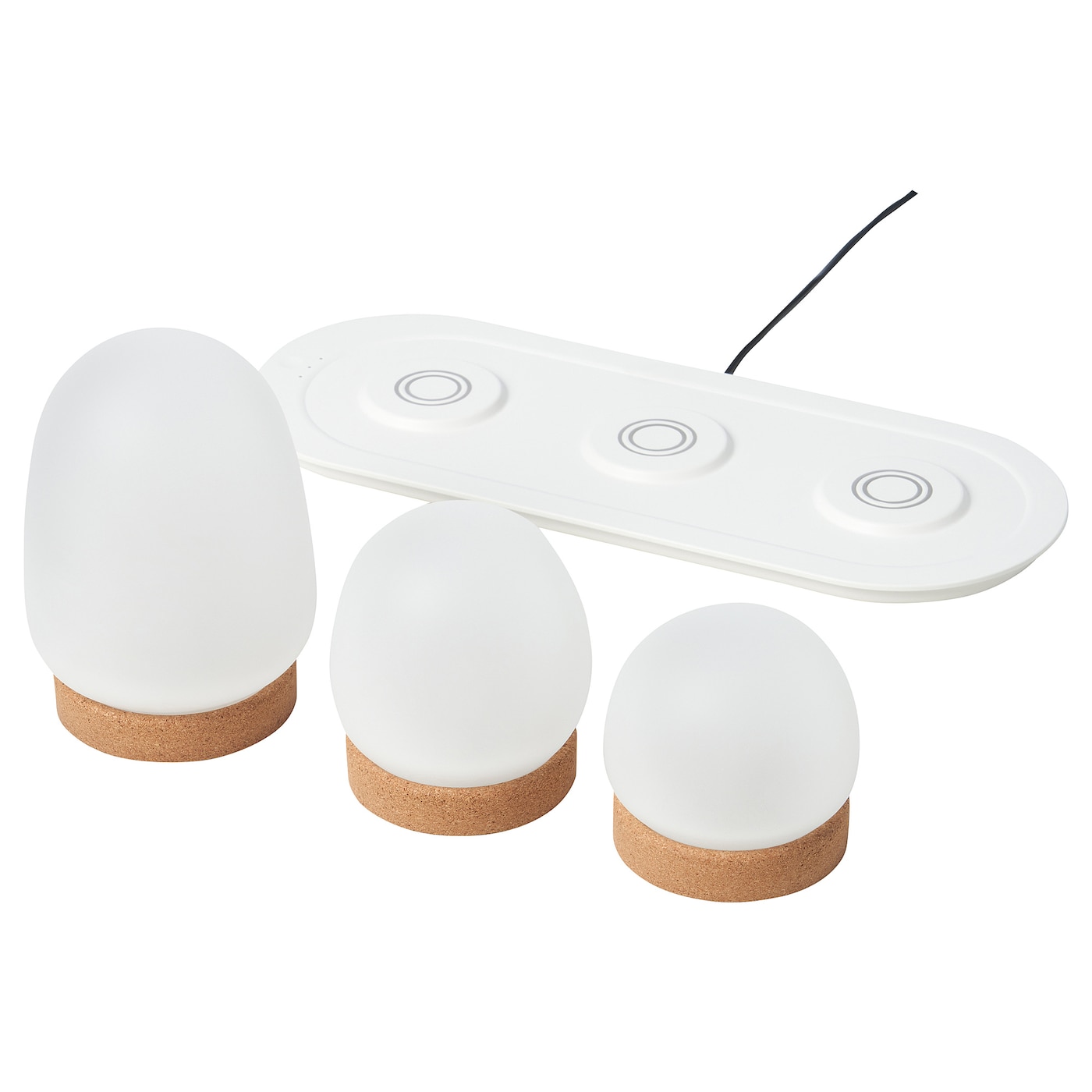 IKEA PRAKTSPIREA Illuminazione Decorativa LED 4 Pz Con Postazione Di Carica