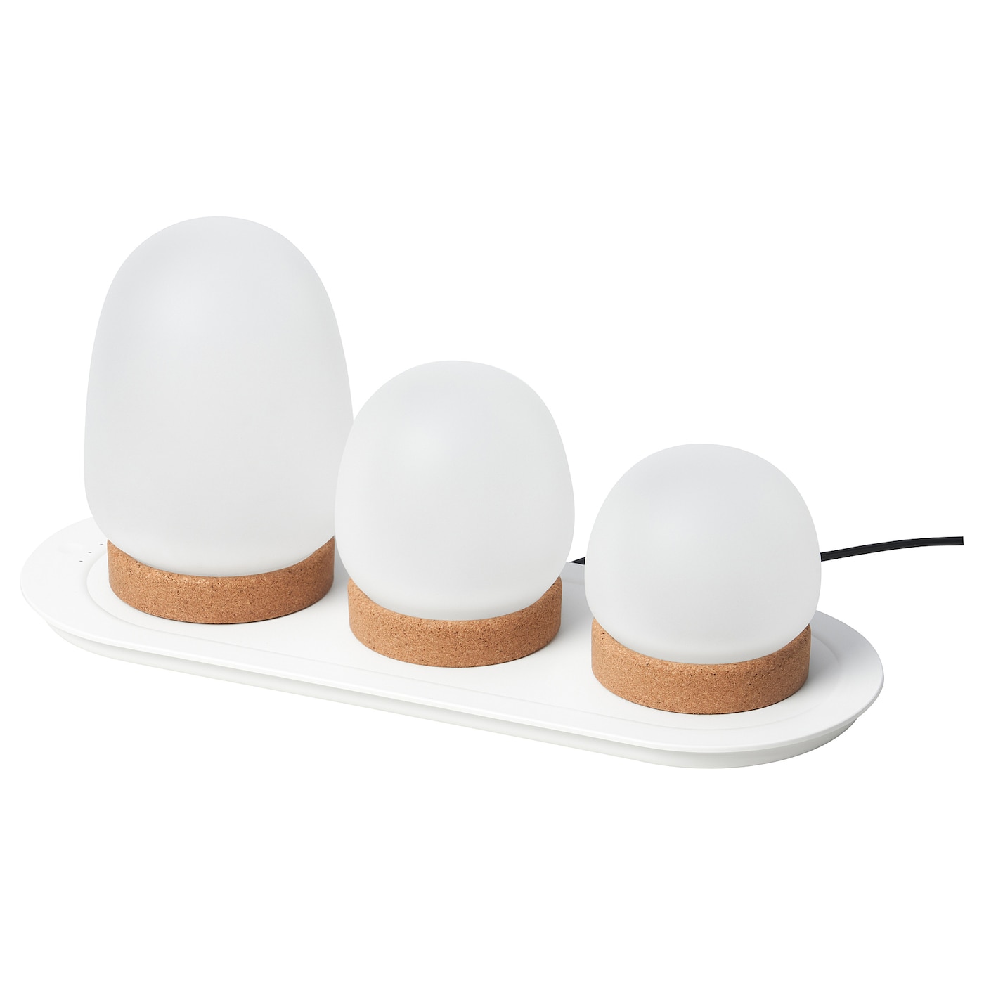 IKEA PRAKTSPIREA Illuminazione decorativa LED 4 pz con postazione di carica