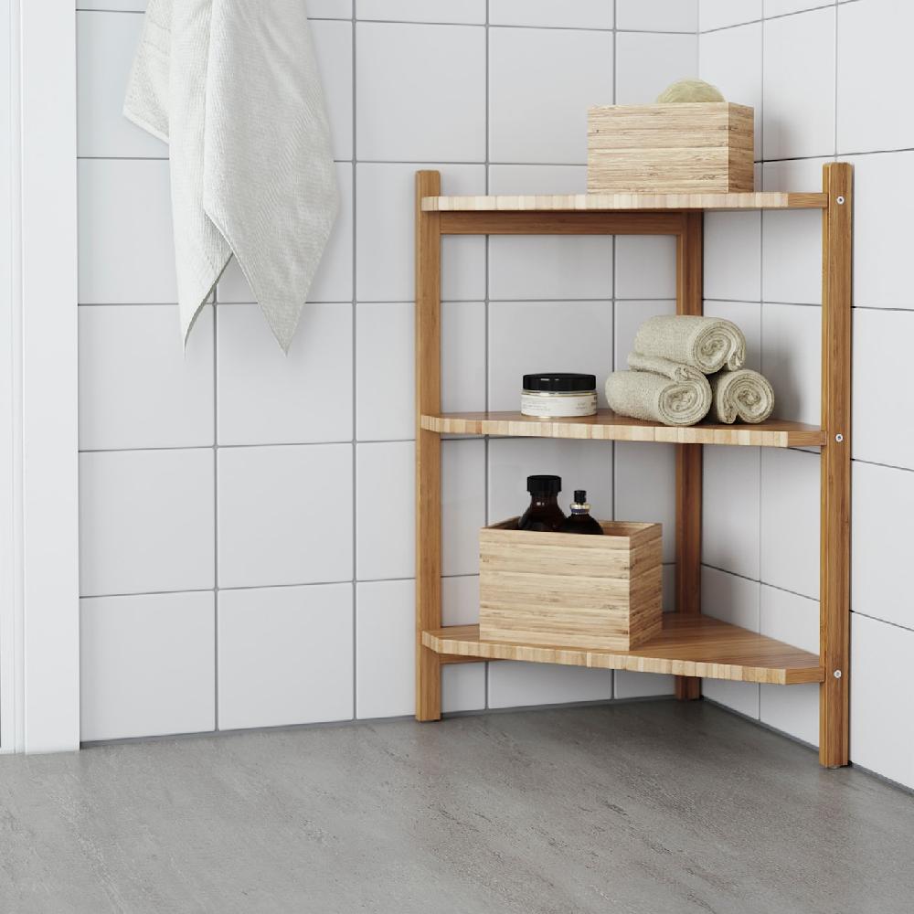 IKEA RÅGRUND Sottolavabo/scaffale Angolare Bambù 34x60 Cm