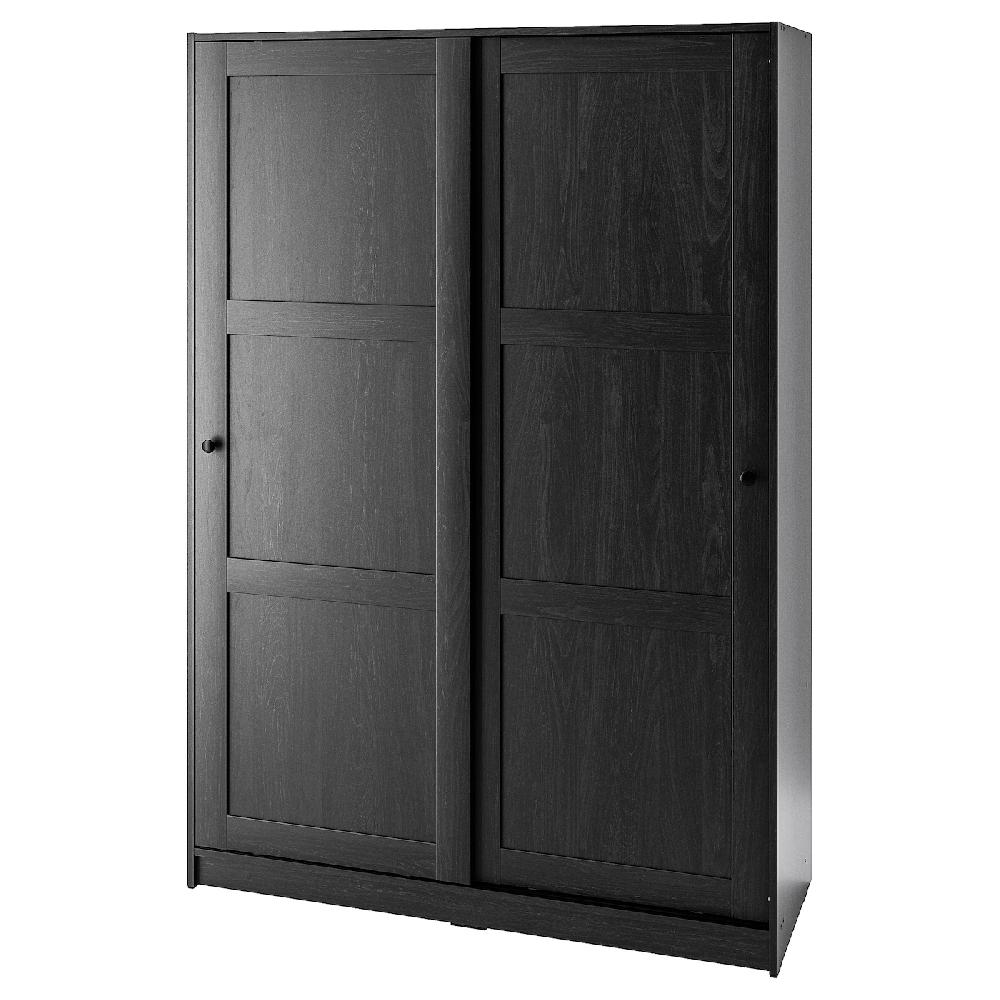 IKEA RAKKESTAD Guardaroba con ante scorrevoli marrone-nero 117x176 cm