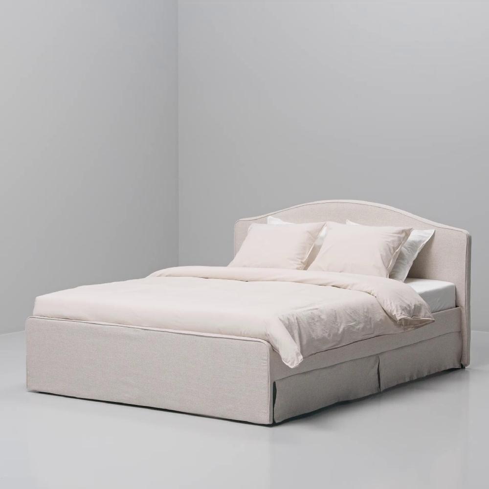 IKEA RAMNEFJÄLL Struttura Letto Imbottita Kilanda Beige Chiaro/Luröy 160x200 Cm