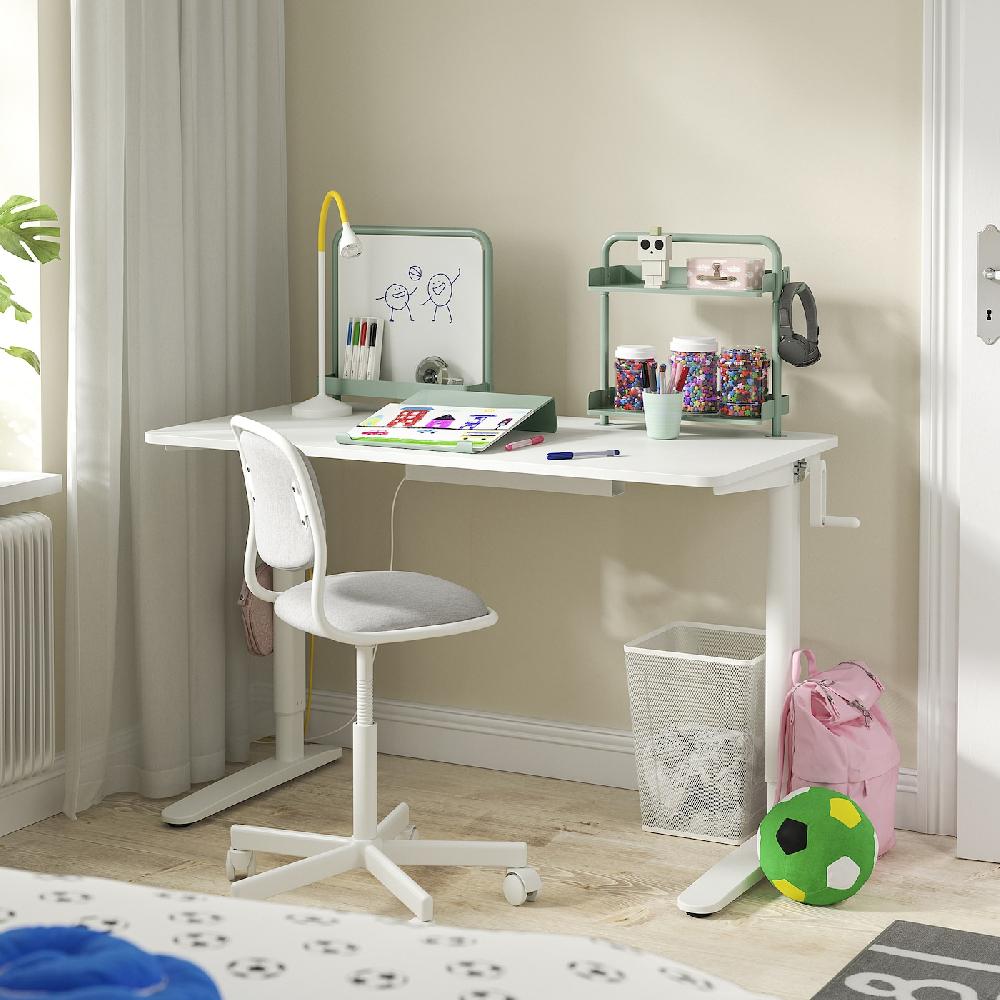 IKEA RELATERA Base Regolabile Per Piano Tavolo Bianco 90/117 Cm