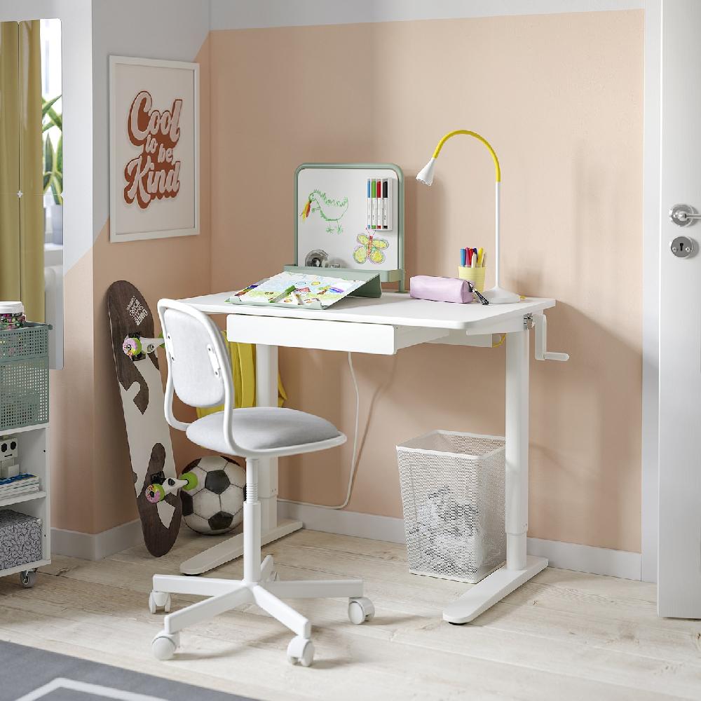 IKEA RELATERA Combinaz Scrivan Regolab In Altezza Bianco/grigio Chiaro-verde 90x60 Cm