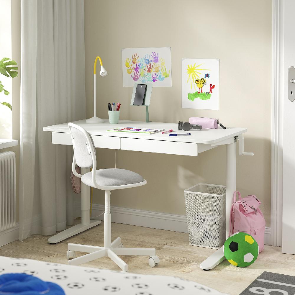 IKEA RELATERA Combinaz Scrivan Regolab In Altezza Bianco/grigio Chiaro-verde 117x60 Cm