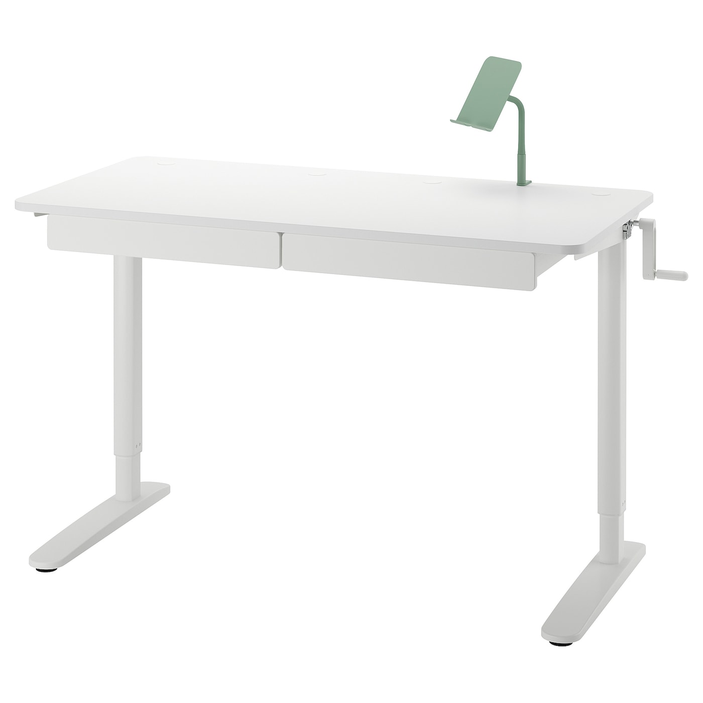 IKEA RELATERA Combinaz scrivan regolab in altezza bianco/grigio chiaro-verde 117x60 cm