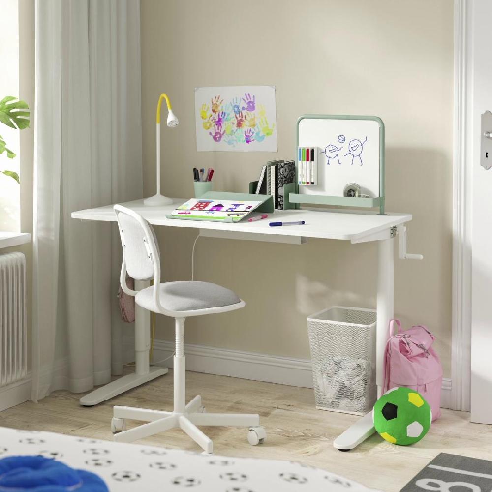 IKEA RELATERA Combinaz Scrivan Regolab In Altezza Bianco/grigio Chiaro-verde 117x60 Cm