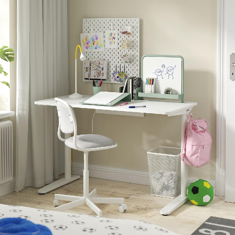 IKEA RELATERA Combinazione Con Scrivania Bianco/grigio Chiaro-verde 117x60 Cm
