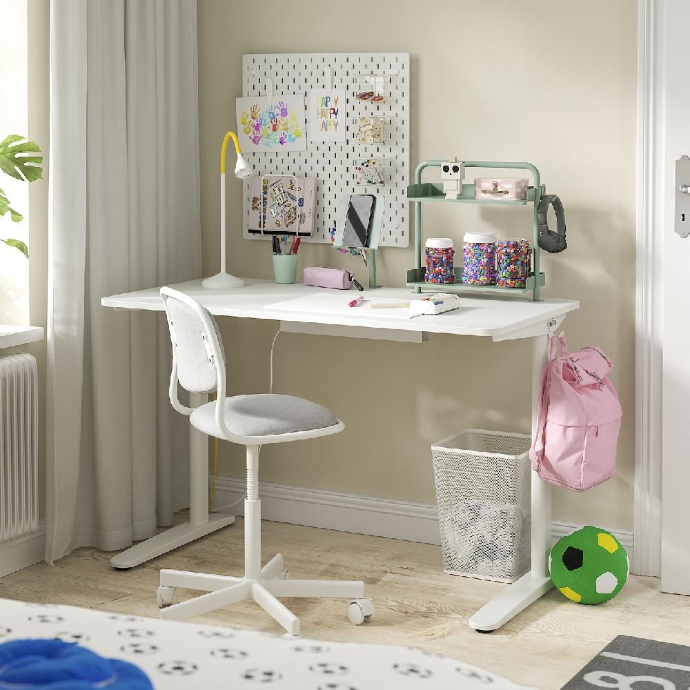 IKEA RELATERA Combinazione Con Scrivania Bianco/grigio Chiaro-verde 117x60 Cm