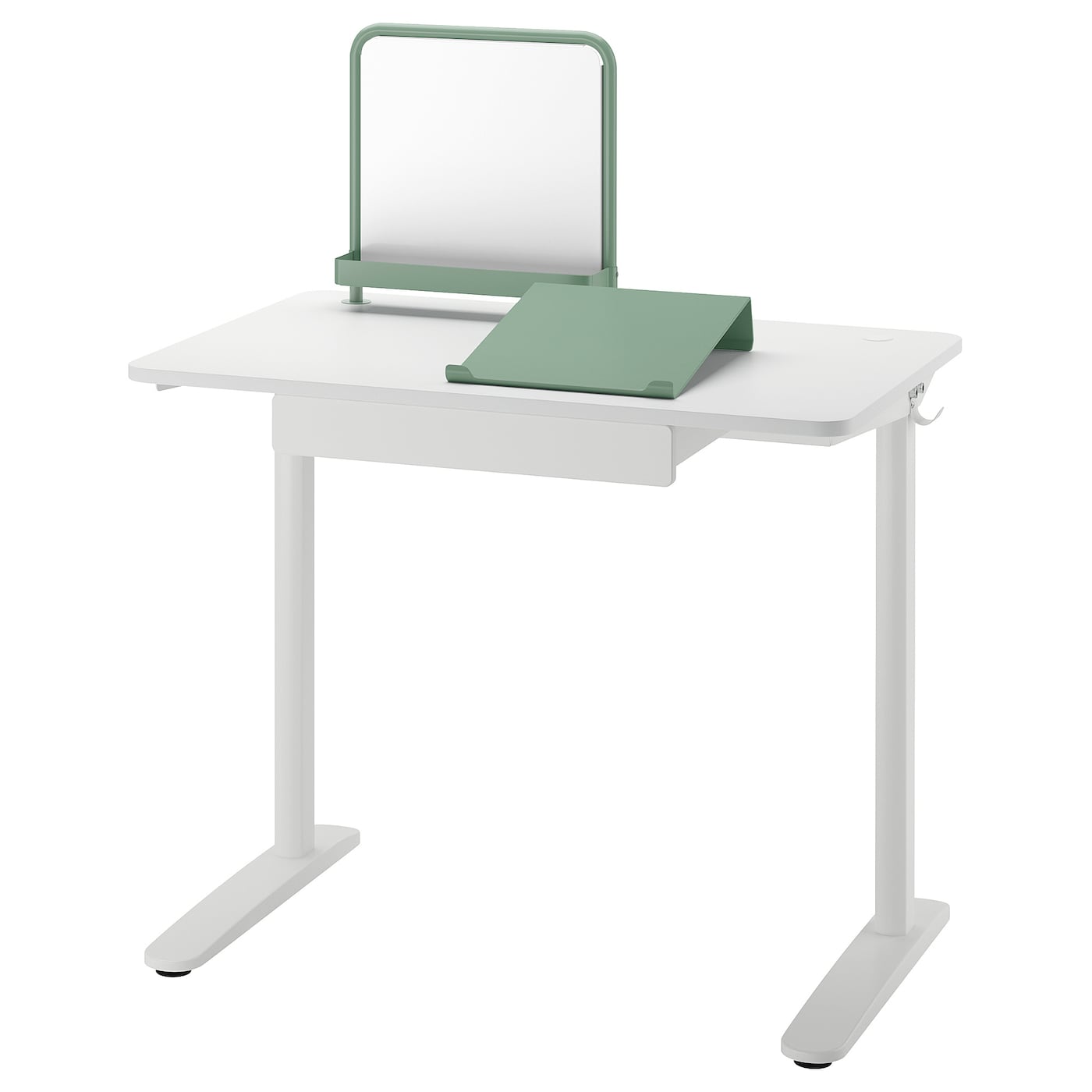 IKEA RELATERA Combinazione con scrivania bianco/grigio chiaro-verde 90x60 cm