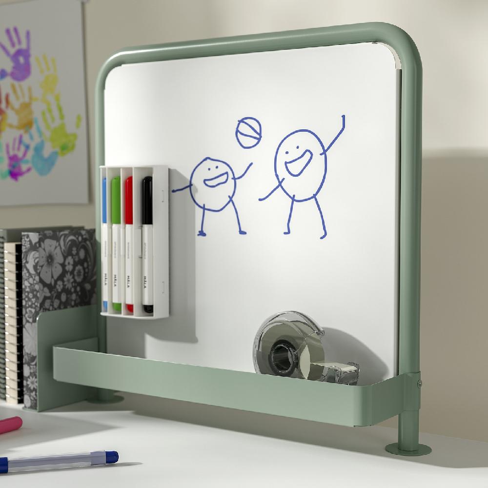 IKEA RELATERA Lavagna/lavagna Bianca 2 Pezzi Grigio Chiaro-verde