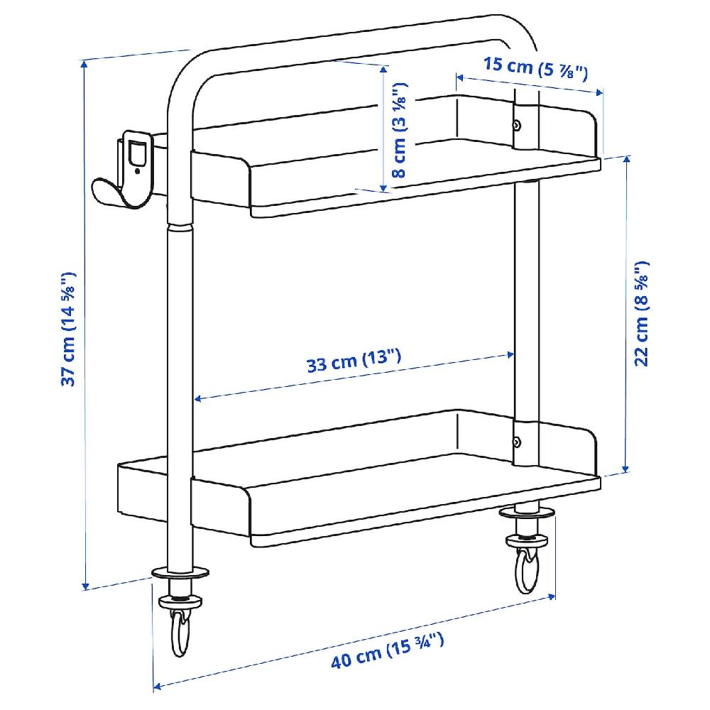 IKEA RELATERA Scaffale Per Scrivania Grigio Chiaro-verde 40x37 Cm