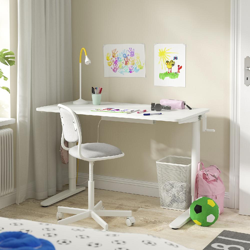 IKEA RELATERA Scrivania Regolabile In Altezza Bianco 117x60 Cm