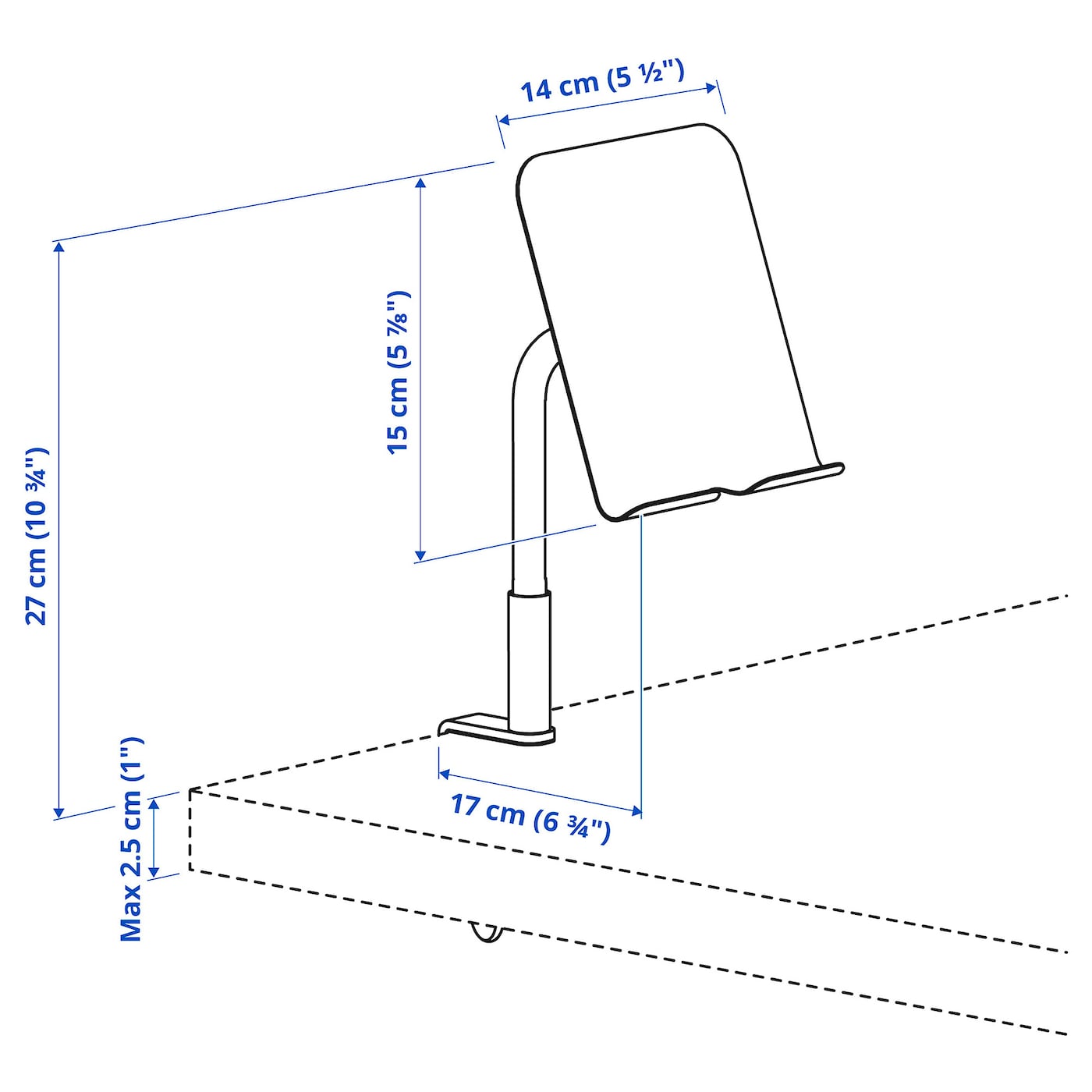 IKEA RELATERA Supporto Per Telefono/tablet Con Pinza/grigio Chiaro-verde