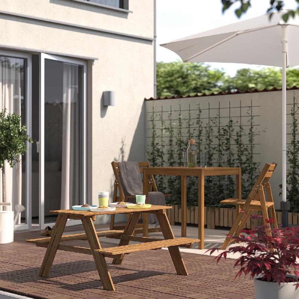 IKEA RESÖ Tavolo Picnic Per Bambini Mordente Marrone Chiaro