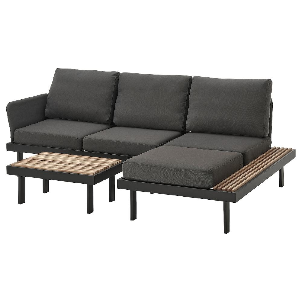 IKEA REVSKÄR Set Di Mobili 3 Posti Da Esterno Antracite/Frösön/Duvholmen Grigio Scuro