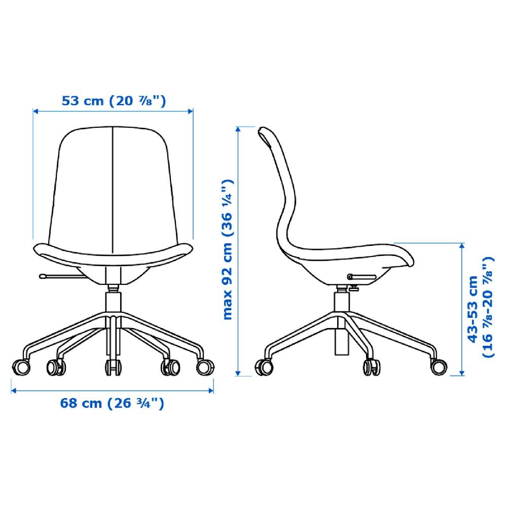 IKEA RIDSPÖ / LÅNGFJÄLL Scrivania E Sedia Antracite Grigio Scuro/nero